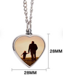 Personalized Photo Cremation Urn Necklace for Ashes Custom Engraving Pendant Memorial Keepsake Jewelry with Filling Tool