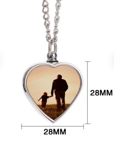 Personalized Photo Cremation Urn Necklace for Ashes Custom Engraving Pendant Memorial Keepsake Jewelry with Filling Tool