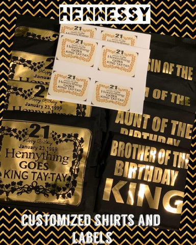 Copy of Hennessy Theme Shirts with labels
